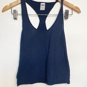 VICTORIA SECRET Racerback Navy Crop XS